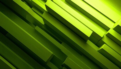 Wall Mural - abstract 3d geometric shapes in lime green