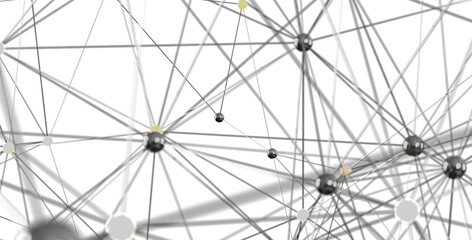 Fototapete - 3D rendering of a complex network.  Ideal for technology, connection, and global concepts.