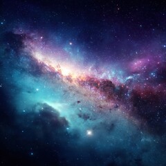 Wall Mural - vibrant cosmic tapestry awe inspiring galaxy nebula with swirling hues of blue purple and gold celes