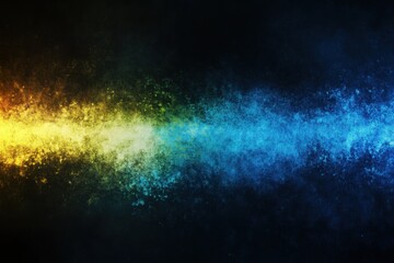 Wall Mural - abstract cosmic background with vibrant yellow and blue hues creating a nebula effect on a dark canv