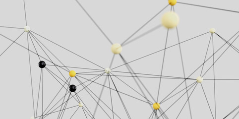 Fototapete - Abstract image of interconnected nodes. Ideal for network, connection, and technology concepts.