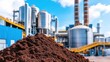 © Omias - Rare Earth Mining Concept, Panoramic View of Rare Earth Processing Facility with Equipment and Industrial Background