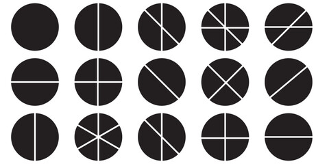 Wall Mural - Pie charts diagrams. Different color circles. donut and pie chart infographic elements set. Colorful diagram collection with. Circle icons for infographic.