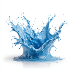 Wall Mural - blue water splash isolated on white background