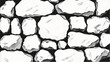 © shazam - A black and white texture of a stone wall with a rough, uneven surface. Stone wall background.