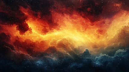 Wall Mural - stunning nebula with swirling colors and stars captured in a surreal and abstract artistic expressio