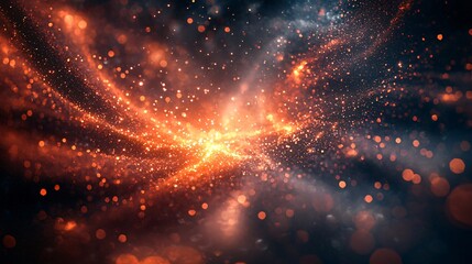 Wall Mural - dark sky illuminated with numerous bright lights creating a stunning contrast and captivating displa