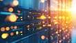 © TommyNa - Close-up of glowing server hardware with warm bokeh lights and futuristic ambiance, great for cybersecurity, cloud tech, AI infrastructure, or IT innovation themes
