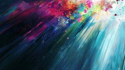 Wall Mural - colorful abstract painting featuring high-energy bursts and cinematic lighting to create a striking 