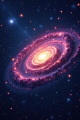 a swirling galaxy with stars and cosmic dust fills the dark space, astronomy celestial universe, ast