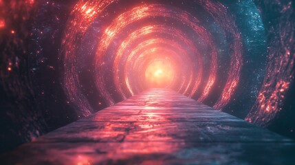 Wall Mural - a mysterious tunnel with a bright light at the end creating a surreal and dreamlike passageway of et