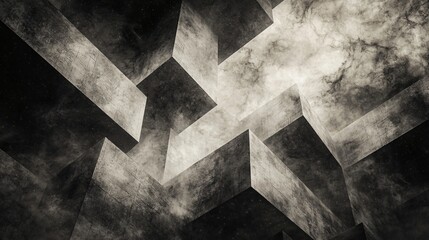 Wall Mural - elegant black and white abstract background showcasing moody shadow play with dynamic textures and a