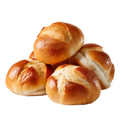 Wall Mural - Freshly baked bread rolls with golden brown crust and soft texture perfect for bakery breakfast or sandwich isolated on transparent background. isolated white background