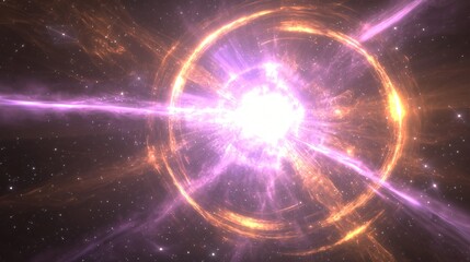 Wall Mural - a star at the center of a nebula surrounded by cosmic dust and celestial beauty in a scene of time-w