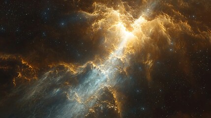 Wall Mural - stunning nebula with vibrant colors and cosmic elements captured in a detailed zoom-in spotlight eff