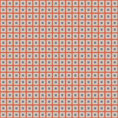 Wall Mural - Seamless square shapes pale beige retro pattern on red. Vector background