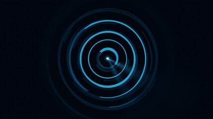 Wall Mural - modern radar icon with concentric circles and scanning beam
