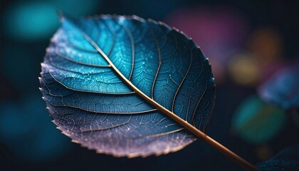 close up of beautiful detail of a leaf with abstract colorful background, graphic resource