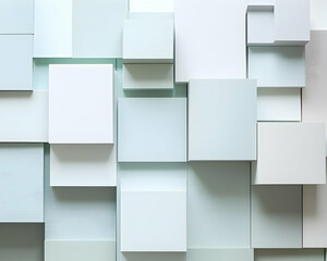 Wall Mural - Abstract white and light blue cube pattern background
