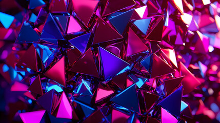 Wall Mural - abstract purple and blue triangle shapes, futuristic background, modern design, ideal for tech or we