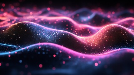 Wall Mural - settings backdrop with glowing cyan and magenta abstractions created for futuristic digital posters 