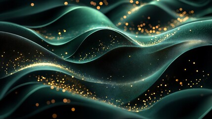 Wall Mural - frames green and deep black abstract wallpaper for sustainability driven branding kits and luxury pr