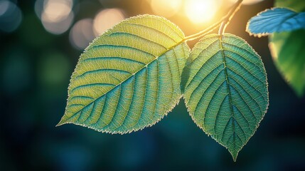 Wall Mural - Illuminated leaves show vibrant textures and colors