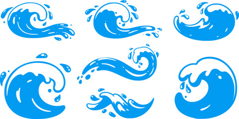Wall Mural - Wave icon set template vector logo
