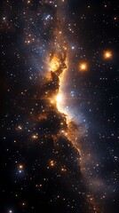 glowing cosmic nebula illuminating deep space high resolution picture