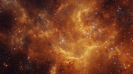 golden cosmic nebula space background with bright stars and glowing dust art sky fire heat dark brow