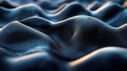 Wall Mural - wavy, textured surface in dark blue hues