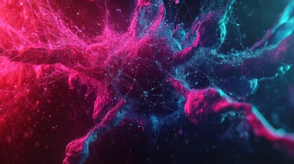 Abstract digital network explosion