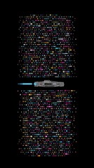 Wall Mural - abstract digital art design with vibrant color lines.