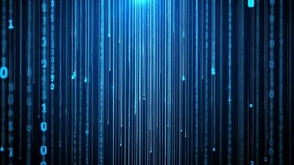 Digital rain of binary code