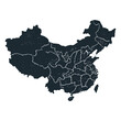 © Aufa - Black map of PR China – Black and White Icon Vector and Illustration