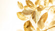© MONWARA - Golden leaves, luxurious gold plant isolated on a white background