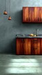 © BOJOShop - Modern Minimalist Kitchen Design  Dark Wood Cabinets  Grey Marble Countertops