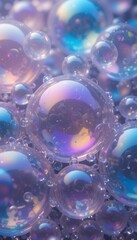 Aufkleber - Iridescent Soap Bubbles Abstract. Shimmering Colors Dance On Delicate Spheres, Reflecting Light In Captivating Patterns. A Macro View Reveals Fragile Beauty. These Fleeting Orbs Showcase A Symphony Of