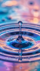 Poster - Abstract Oil Drop Photograph Creates Vibrant Colorful Patterns On The Liquid Surface. Water Droplet Reflecting Intricate Beauty. It Showcases Iridescent Textures And Fluid Dynamics In A Mesmerizing