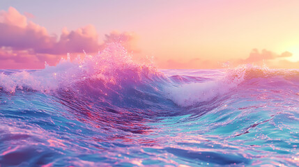 Wall Mural - flowing iridescent waves