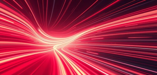 Wall Mural - Dreamy coral, salmon, and tomato speed lines form a futuristic wavy abstract backdrop, abstract, smooth