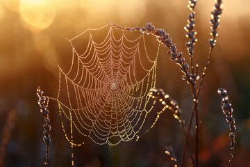 spider web in the morning