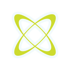 Wall Mural - y2k abstract cosmic shape sticker. retro geometric icon with modern aesthetic. this cool design, fea