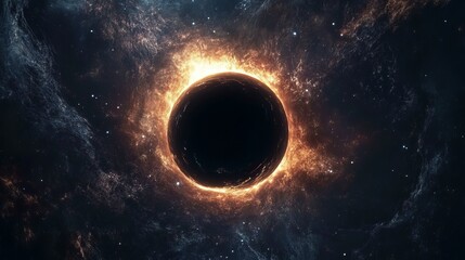 fiery planet nebula cosmic space background fantasy art illustration sky fire dark glow black stars