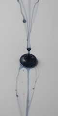 Fototapete - Ink Drop Expansion On Paper Surface, A Fascinating Process. Capillary Action In Action Creates Beautiful Organic Shapes. See The Ink Spread On The Absorbent Material. A Macro View Of Liquid Movement.