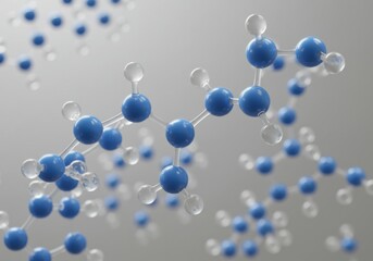 Blue and white molecule structure