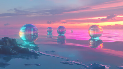 Wall Mural - futuristic ocean shoreline