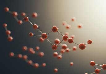 Red molecule structure background