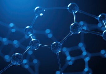 molecular structure in blue tone background