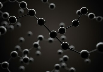 Molecular structure on a dark background